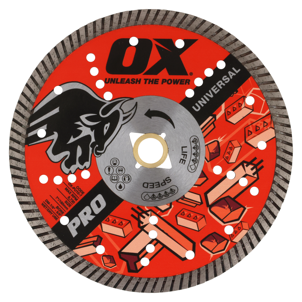 OX OX - Professional Universal 7'' Diamond Blade - DM 7/8"-5/8" bore — Cutting Blades Mississauga & Brampton GTA