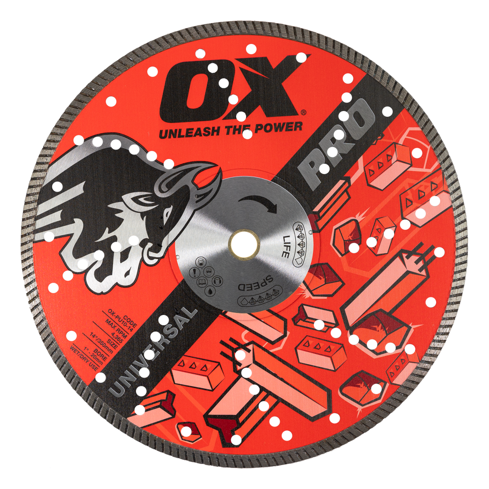 OX OX - Professional Universal 14'' Diamond Blade - 1"-20mm Bore — Cutting Blades Mississauga & Brampton GTA