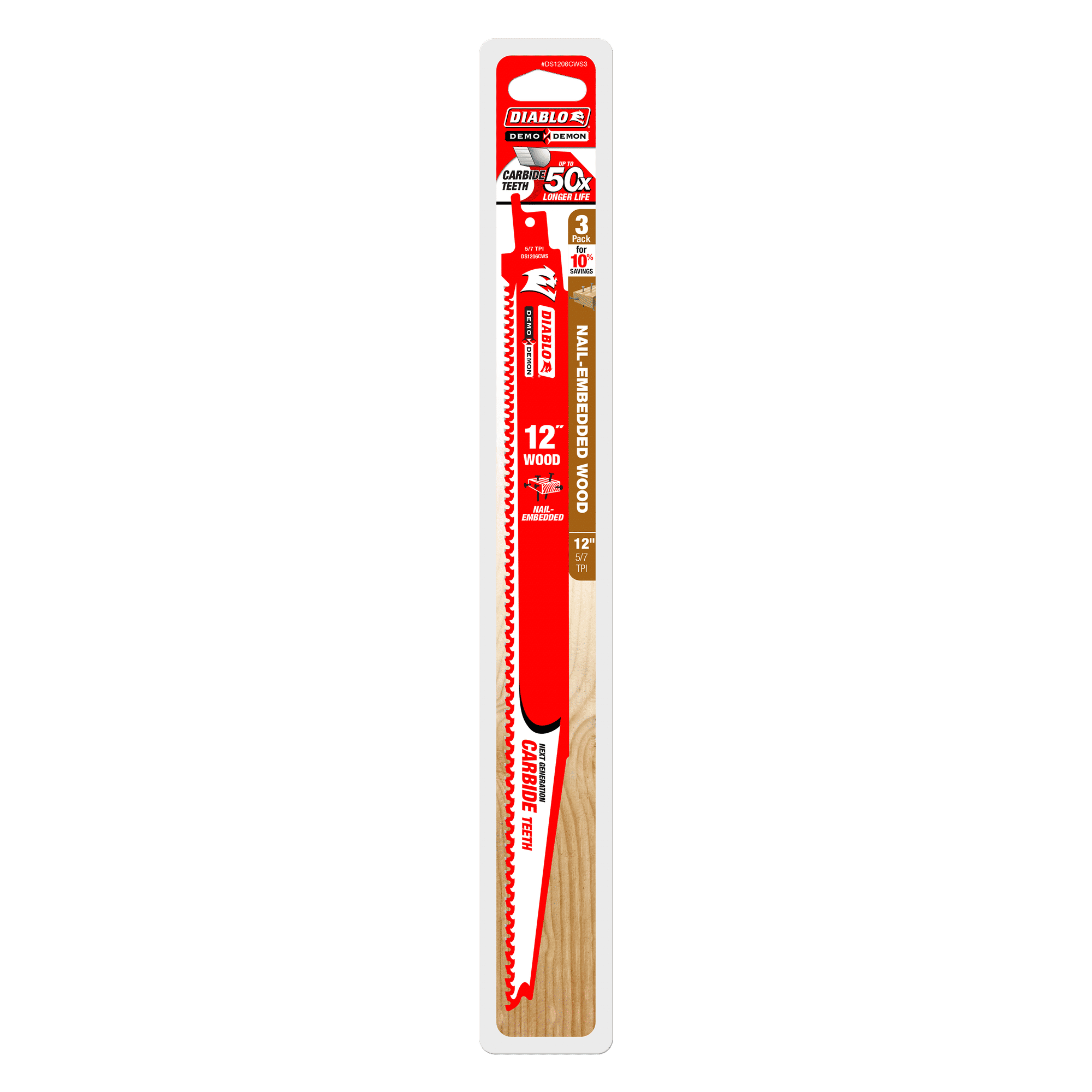 DIABLO DIABLO - Carbide Nail-Embedded Wood Recip Blade 3pc — Cutting Blades Mississauga & Brampton GTA