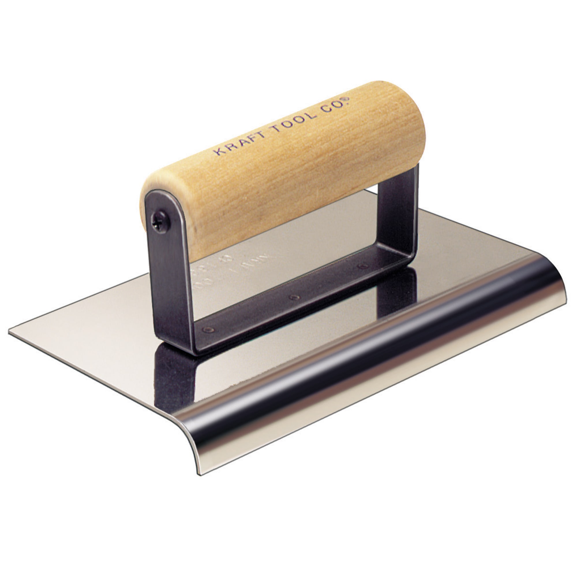 KRAFT KRAFT - 6"X6" 3/8"R 1/2"L Ss Cement Edger W/Wood Handle — Concrete Finishing Tools Mississauga & Brampton GTA
